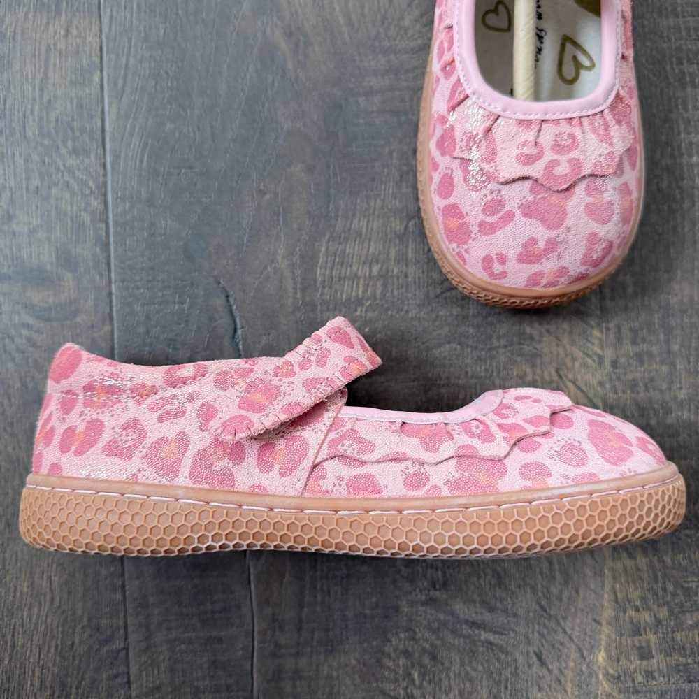 NEW Livie & Luca Ruche Classic Mary Jane | Pink Leopard Shimmer | Size: 13 - Picture 6 of 7